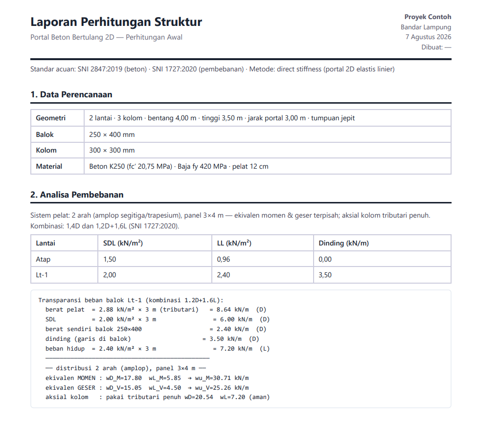 Laporan PDF perhitungan